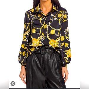 NWT Generation Love Aurelie Blouse in black and gold, Size M